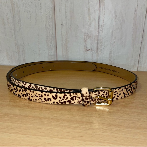 J. Crew Leopard Print Pony Hair Woman’s Belt Size M